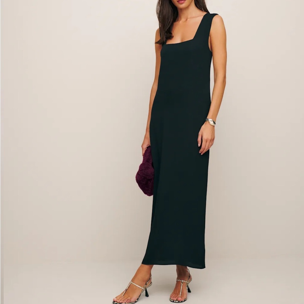 Reformation Vea Dress — Black Sleeveless Maxi Dress
